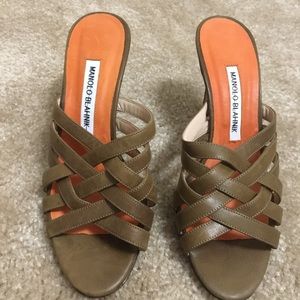 New Manolo Blahnik Leather Sandals